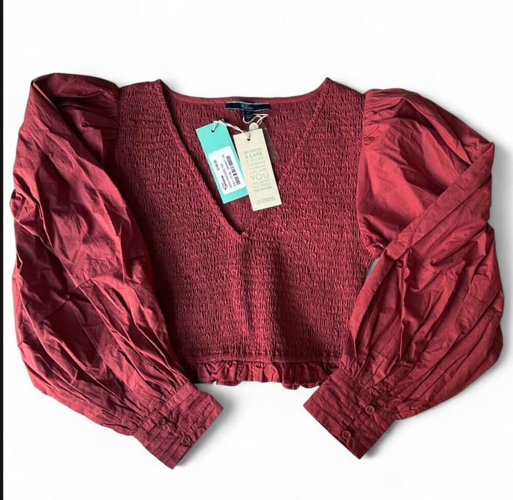 Women's Shore Siena Smocked Top XS Brandy